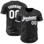 Maillot de baseball personnalisé fragmenté, blanc, motif 3D authentique, rayures noires et grises Maillot de baseball personnalisé fragmenté, blanc, motif 3D authentique, rayures noires et grises