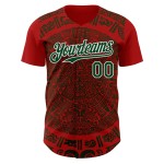 Maillot de baseball 3D rouge authentique du Mexique, personnalisé, vert et blanc Maillot de baseball 3D rouge authentique du Mexique, personnalisé, vert et blanc