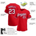 Maillot de baseball personnalisé blanc-royal rouge authentique Maillot de baseball personnalisé blanc-royal rouge authentique