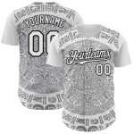 Maillot de baseball 3D personnalisé blanc du Mexique, gris-noir authentique Maillot de baseball 3D personnalisé blanc du Mexique, gris-noir authentique