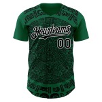 Maillot de baseball personnalisé Kelly 3D noir et blanc, vert authentique, Mexique Maillot de baseball personnalisé Kelly 3D noir et blanc, vert authentique, Mexique