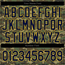 Maillot de baseball authentique camouflage Salute Custom Navy-Gold Service