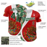 Maillot de baseball 3D authentique rouge personnalisé Mexique vert-blanc