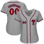 Maillot de baseball personnalisé authentique rouge-bleu marine gris Maillot de baseball personnalisé authentique rouge-bleu marine gris