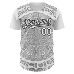Maillot de baseball 3D personnalisé blanc du Mexique, gris-noir authentique Maillot de baseball 3D personnalisé blanc du Mexique, gris-noir authentique