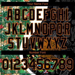 Maillot Kelly Mexico personnalisé 3D noir orange-blanc, Texas Baseball, vert authentique