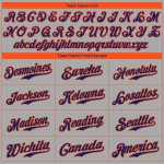 Maillot de baseball personnalisé authentique gris royal-orange Maillot de baseball personnalisé authentique gris royal-orange