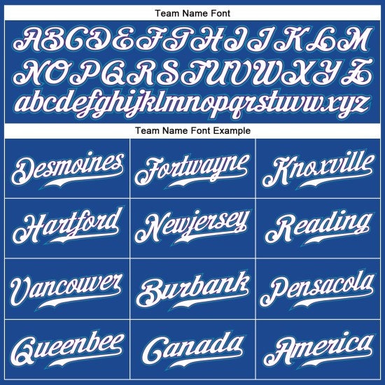 Maillot de baseball personnalisé Royal blanc-bleu sarcelle authentique Maillot de baseball personnalisé Royal blanc-bleu sarcelle authentique