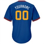 Maillot de baseball rétro en tricot côtelé Royal Jersey authentique, couleur or et marron, sur mesure