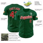 Maillot de baseball 3D Mexique Kelly Authentic Green Custom Red Green-White Maillot de baseball 3D Mexique Kelly Authentic Green Custom Red Green-White