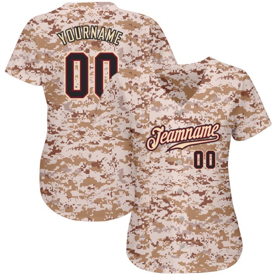 Maillot authentique noir et cramoisi camouflage Salute personnalisé pour le service de baseball Maillot authentique noir et cramoisi camouflage Salute personnalisé pour le service de baseball