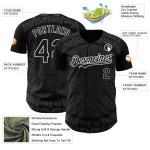 Maillot de baseball personnalisé Mexique 3D noir gris-blanc authentique Maillot de baseball personnalisé Mexique 3D noir gris-blanc authentique