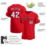Maillot de baseball personnalisé authentique blanc-bleu marine rouge Maillot de baseball personnalisé authentique blanc-bleu marine rouge