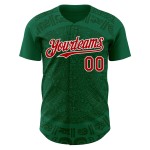 Maillot de baseball 3D Mexique Kelly Authentic Green Custom Red Green-White Maillot de baseball 3D Mexique Kelly Authentic Green Custom Red Green-White