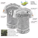 Maillot de baseball 3D personnalisé blanc du Mexique, gris-noir authentique Maillot de baseball 3D personnalisé blanc du Mexique, gris-noir authentique