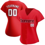 Maillot de baseball personnalisé authentique blanc-bleu marine rouge Maillot de baseball personnalisé authentique blanc-bleu marine rouge