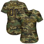 Maillot de baseball authentique camouflage Salute Custom Navy-Gold Service Maillot de baseball authentique camouflage Salute Custom Navy-Gold Service