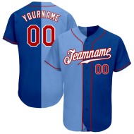 Maillot de baseball personnalisé Red-Light Fashion Royal Split bleu authentique