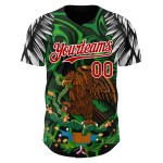 Maillot de baseball personnalisé rouge-blanc 3D authentique Mexique noir Maillot de baseball personnalisé rouge-blanc 3D authentique Mexique noir
