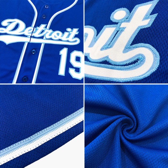 Maillot de baseball personnalisé Royal blanc-bleu sarcelle authentique Maillot de baseball personnalisé Royal blanc-bleu sarcelle authentique