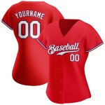 Maillot de baseball personnalisé blanc-royal rouge authentique Maillot de baseball personnalisé blanc-royal rouge authentique