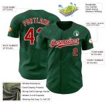 Maillot de baseball 3D Kelly authentique, vert, rouge et blanc, personnalisé, Mexique