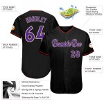 Maillot de baseball noir personnalisé violet-crème authentique