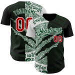 Maillot de baseball 3D à gratter du Mexique, rouge, personnalisé, authentique, vert et blanc, noir Maillot de baseball 3D à gratter du Mexique, rouge, personnalisé, authentique, vert et blanc, noir