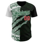 Maillot de baseball 3D à gratter du Mexique, rouge, personnalisé, authentique, vert et blanc, noir Maillot de baseball 3D à gratter du Mexique, rouge, personnalisé, authentique, vert et blanc, noir
