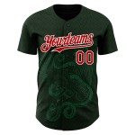 Maillot de baseball rouge personnalisé vert-blanc Mexique Kelly 3D Authentic Green