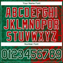 Maillot de baseball 3D personnalisé Mexique rouge vert à gratter vert-blanc authentique Kelly