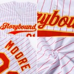 Maillot de baseball à rayures blanches authentiques rouge-noir rouge Maillot de baseball à rayures blanches authentiques rouge-noir rouge