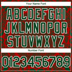 Maillot de baseball 3D rouge authentique du Mexique, personnalisé, vert et blanc