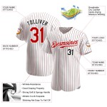 Maillot de baseball à rayures blanches authentiques rouge-noir rouge Maillot de baseball à rayures blanches authentiques rouge-noir rouge