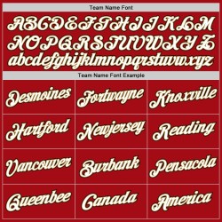 Maillot de baseball rouge personnalisé blanc-ancien et authentique doré