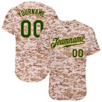 Maillot de baseball vert-or pour le service Salute Custom Camo authentique Maillot de baseball vert-or pour le service Salute Custom Camo authentique