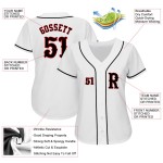 Maillot de baseball personnalisé noir et rouge blanc authentique Maillot de baseball personnalisé noir et rouge blanc authentique