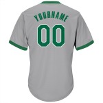 Maillot gris personnalisé vert-blanc authentique Kelly Rib-Knit Throwback Baseball Maillot gris personnalisé vert-blanc authentique Kelly Rib-Knit Throwback Baseball