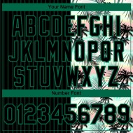 Maillot de baseball noir à rayures fines, motif authentique, feuilles personnalisées, palmier Kelly vert, motif tropical 3D Maillot de baseball noir à rayures fines, motif authentique, feuilles personnalisées, palmier Kelly vert, motif tropical 3D