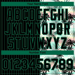 Maillot de baseball noir à rayures fines, motif authentique, feuilles personnalisées, palmier Kelly vert, motif tropical 3D