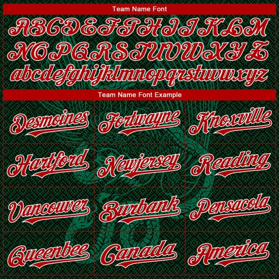 Maillot de baseball rouge personnalisé vert-blanc Mexique Kelly 3D Authentic Green