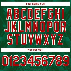 Maillot de baseball 3D Kelly authentique, vert, rouge et blanc, personnalisé, Mexique