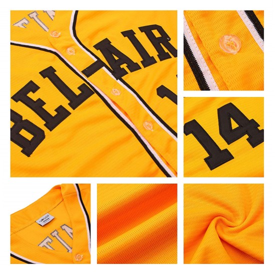 Maillot de baseball personnalisé vert-blanc or authentique Maillot de baseball personnalisé vert-blanc or authentique