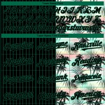 Maillot de baseball noir à rayures fines, motif authentique, feuilles personnalisées, palmier Kelly vert, motif tropical 3D Maillot de baseball noir à rayures fines, motif authentique, feuilles personnalisées, palmier Kelly vert, motif tropical 3D