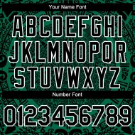 Maillot de baseball personnalisé Kelly 3D noir et blanc, vert authentique, Mexique