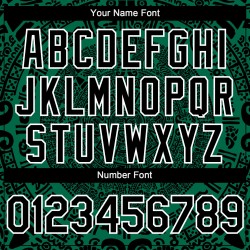 Maillot de baseball personnalisé Kelly 3D noir et blanc, vert authentique, Mexique