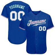 Maillot de baseball personnalisé Royal blanc-bleu sarcelle authentique