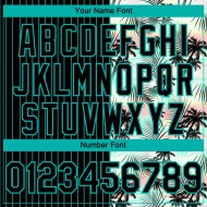 Maillot de baseball 3D noir authentique, motif tropical à rayures fines, feuilles de palmier Maillot de baseball 3D noir authentique, motif tropical à rayures fines, feuilles de palmier