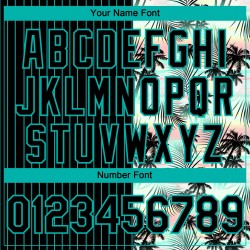 Maillot de baseball 3D noir authentique, motif tropical à rayures fines, feuilles de palmier