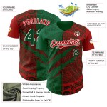 Maillot de baseball 3D personnalisé Mexique rouge vert à gratter vert-blanc authentique Kelly Maillot de baseball 3D personnalisé Mexique rouge vert à gratter vert-blanc authentique Kelly